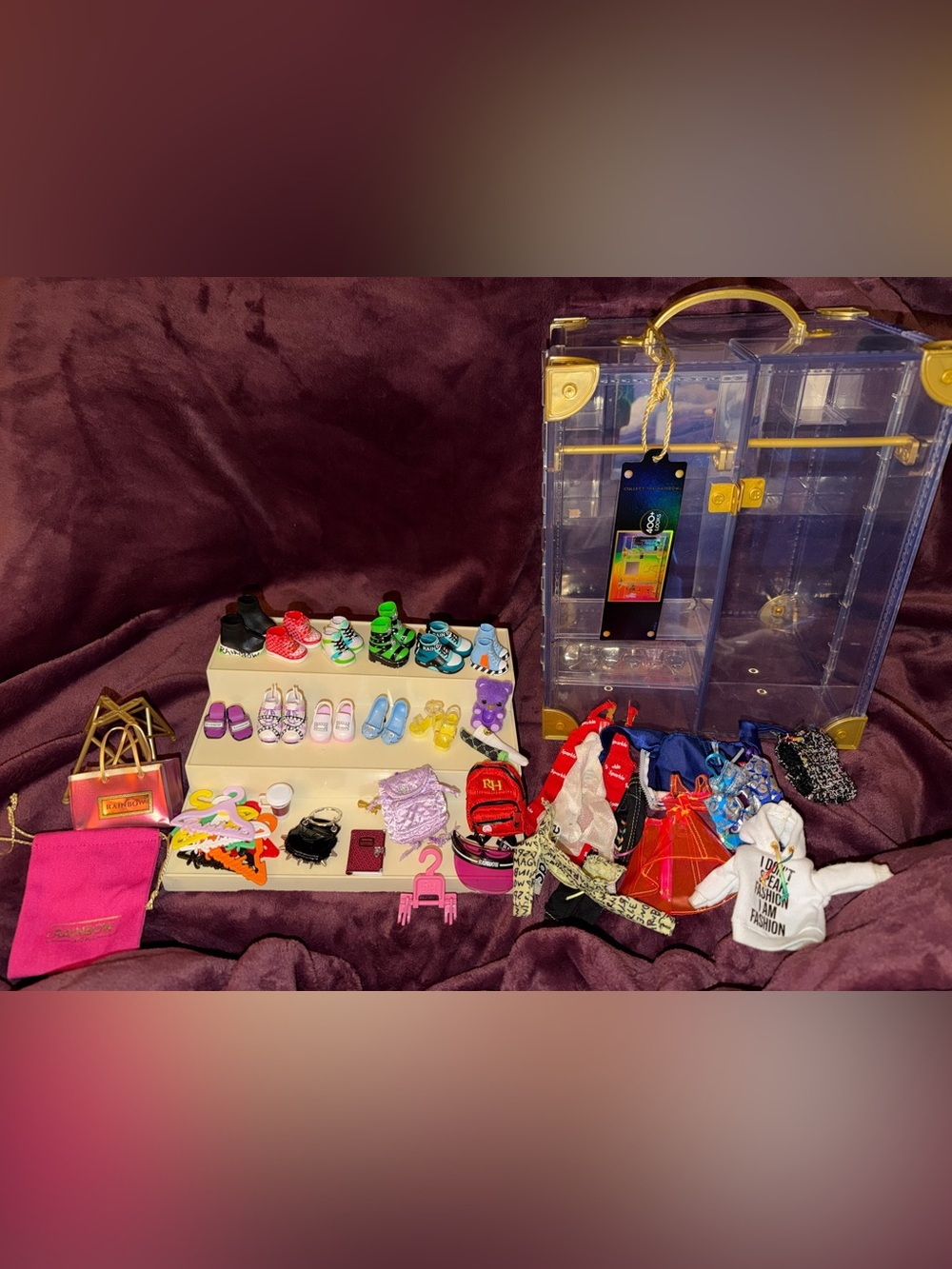 Rainbow High Closet with Clothing, Accessories, and Shoes And More 54 Piece Lot